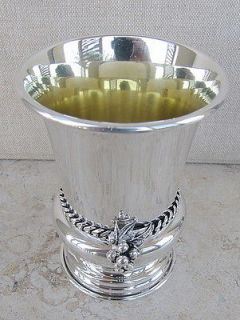   GILT SILVER STERLING 925 KIDDUSH CUP HAZORFIM 118gr ISRAEL 1960