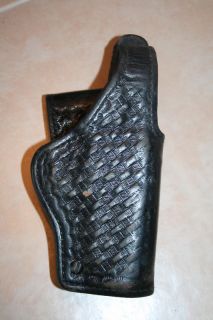 Black Basketweave Leather Holster ~ Don Hume H738