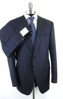 New OXXFORD 1220 N2 Superfine Merino Navy Flat Front Suit 50 50R NWT $ 