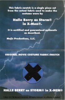 FX Show, X Men Costume Swatch Card of Halle Berry as Storm.