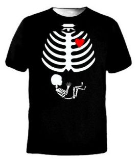 Maternity Baby Skeleton Love Halloween Costume Funny Small Black T 