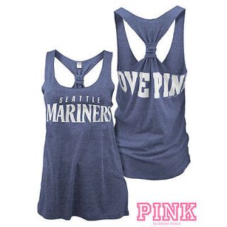 NEW SEATTLE MARINERS TOP OFF SHOULDER,S​MALL,GRAY,PINK​/VICTORIAS 
