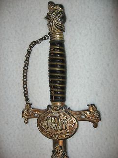Antique Knights of Pythias Sword/Scabbard & Belt Chain/M.C. Lilley 