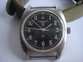   Hamilton W10 British Military Watch Manual Winding W/Hack In 1975