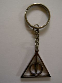 Harry Potter Deathly Hallows Spinner Keychain key ring HTF   Free S&H