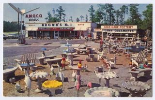 ROCKY MOUNT NC old Browns AMOCO GAS STATION Pottery Lawn Ornaments Elf 
