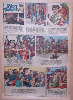 Prince Valiant by Hal Foster   large full page color Sunday comic 