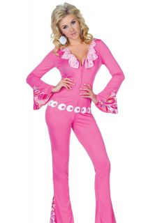 Sexy Womens 60s 70s Disco Halloween Costume Leisure Suit Jumpsuit
