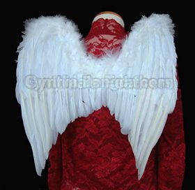 Snow WHITE Feather Angel wings for children of 5 10 or teen girls/boys 