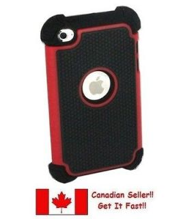   Red And Black Heavy Duty Protection Case iPod Touch 4 Generation 4th