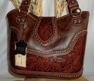   & PU LEATHER MONTANA WEST Dark Brown WESTERN Style Purse Handbag