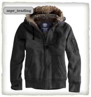   Eagle Mens Fleece Hoodie Faux Fur Jacket Sweatshirt XS S M L Gray