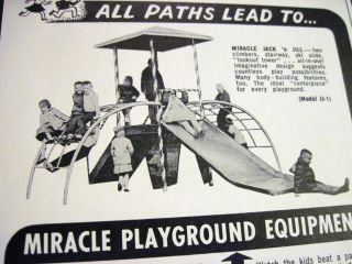   of kids on Miracle Playground Equipment Grinnell IA 1960s Print Ad