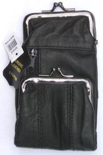   Leather Cigarette Case / Coin Pouch. Snap & Zipper Pockets. 100s