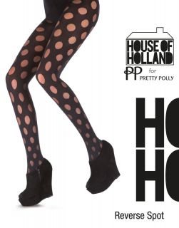 House of Holland by Henry Holland Reverse Polka Dot Tights. Fashion 