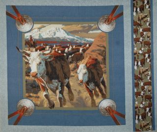 Cushion Panel   Cattle herding stampede hereford
