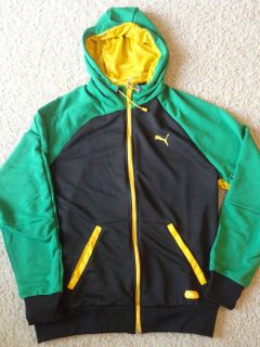   Green Yellow Black SMALL S Track Jacket Sweatshirt Zip NEW Jamaica
