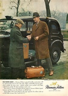 1961 Norman Hilton Town Coat Tweed London Print Ad