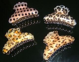 Animal Print Hair Extensions Claw/Clamp Leopard Print