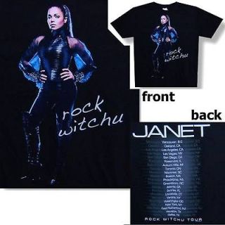 JANET JACKSON PIC ROCK WITCHU TOUR BLK T SHIRT MED NEW