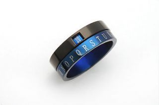 Secret Decoder Ring Spinner Ring, Secret Window BLUE