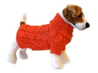 DOG SWEATER   Mandarin Red Acrylic Mohair Cable Knit   SIZES L TO XXXL