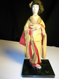DOLL Cloth Antique Early WWII Oriental Japanese Geisha Japan 10 Human 