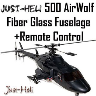 Just Heli AirWolf airwolf Fiberglass Fuselage 500size +Remote Control 