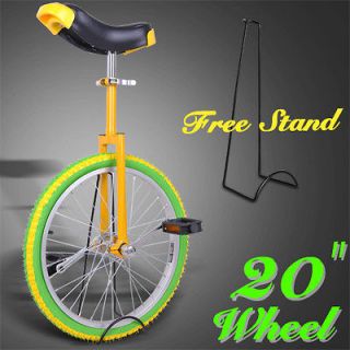 20 Colorized Wheel Uni Cycle Skidproof Unicycle Stand Bike Cycling 