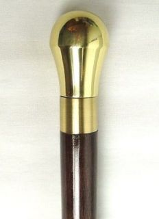 Brass Ball Knob Cane Walking Stick 34 inches