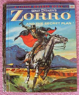 RARE Walt Disneys TV Zorro & the Secret Plan 1958 Little Golden Book 