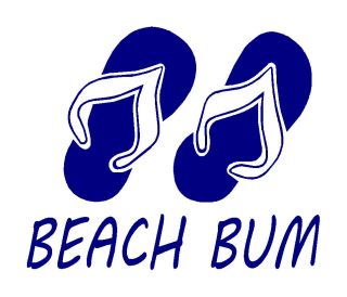 Flip Flops Beach Bum Vinyl Decal Sticker Ocean Surfing Sand Hawaiian 