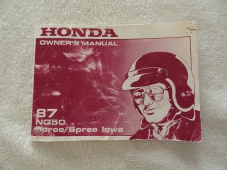 1987 Honda NQ50 Owners Manual NQ 50 Spree / Spree Iowa   Cover Worn