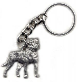 AMERICAN BULLDOG Dog Pewter Keychain Key Chain Ring