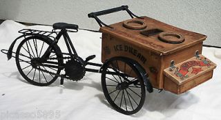Vintage Antique Ice Cream Cart Bicycle Toy Mickey Mouse Doll Bike 
