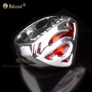 Bahamut Silver Plated Ring Mens Jewelry Superman Rings