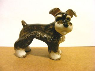 Northern Rose Schnauzer, Miniature Animal Figurine, Dog, Puppy 