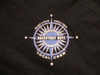 BACKSTREET BOYS Black & Blue World Tour Local Crew T Shirt Black XL