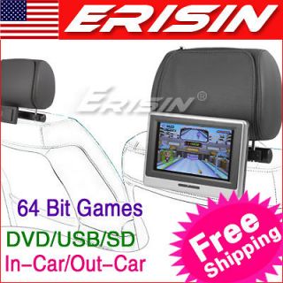   inch HD Touch Screen Plug in Car Headrest Mounted Monitor DVD Player