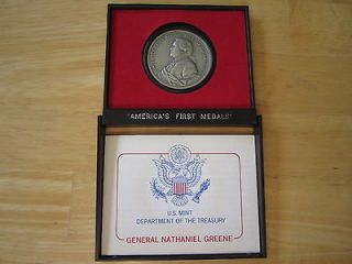General Nathaniel Greene Americas First medals with holder, Pewter 1 1 