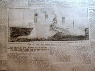   TITANIC DISASTER eyewitness account &Pic of ship striking iceberg