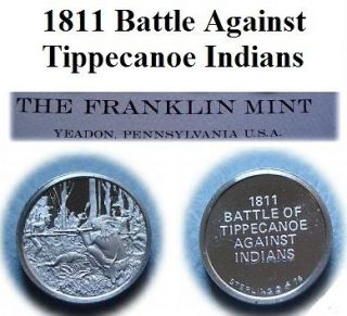 Franklin Mint Sterling Mint Mini Ingot 1811 Battle of Tippecanoe