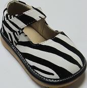 New Toddler Girls LEATHER Squeaky Shoes Zebra Size 7