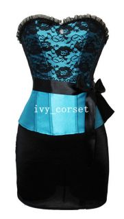New sexy bustier corset/mini skirt 2 pcs set S 2XL