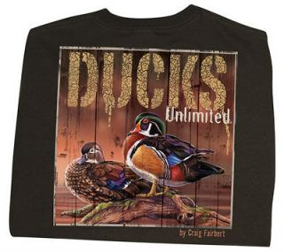 Ducks Unlimited Short Sleeve Crewneck T Shirt Vintage Ducks Wood 