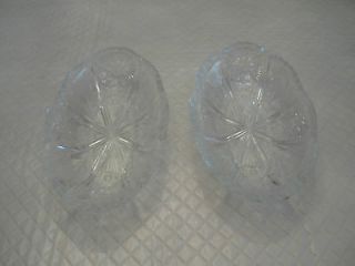 TWO EAPG HIGBEE PANELED/PANELLED THISTLE CANDY OR ACCENT DISH WITH BEE 