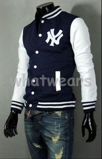 JJ Mens NY Slim Designed Fit Baseball Top Coat Jacket 3 Color 4 Size 