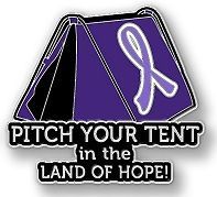 Epilepsy Awareness Lavender Ribbon Tent Land of Hope Camping Camper 