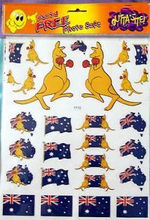 Aussie BOXING KANGAROOS and FLAGS Stickers   Glass Safe 4 Cars Vans 