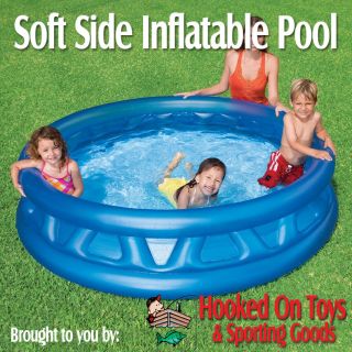 Intex Soft Side Inflatable Kids Swimming Pool   74 x 18 Blue Kiddie 